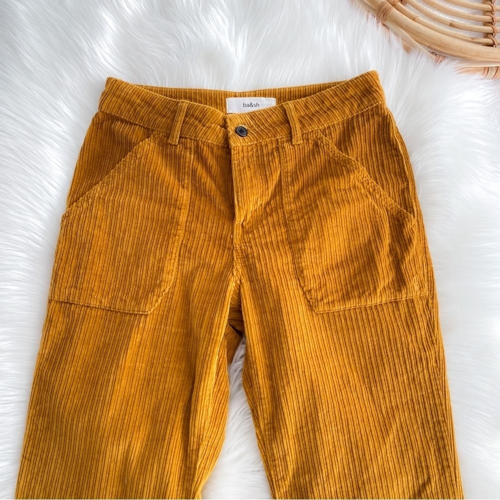 ba&sh Mustard Yellow Corduroy Wide Leg Pants - Picture 9 of 16